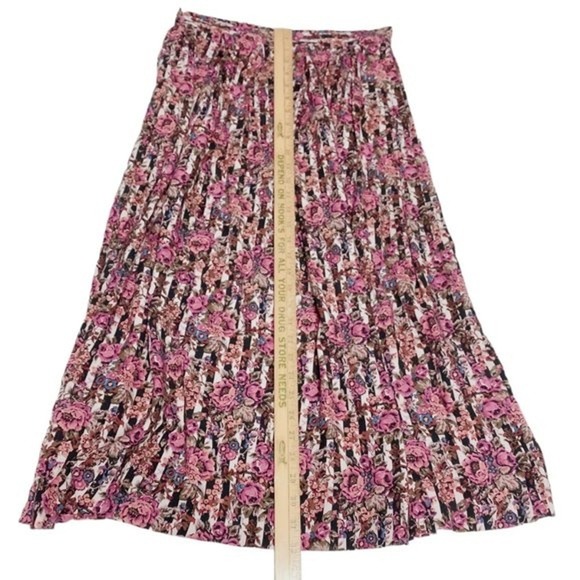 Vintage Intuition Floral Grandmacore Pleated Pocket Maxi Skirt Made in USA - Picture 7 of 12